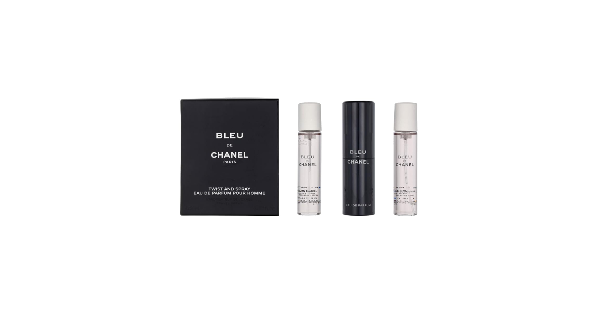 Amazon.com : CHANEL Bleu De Eau De Parfum Travel Spray for Men 3 X